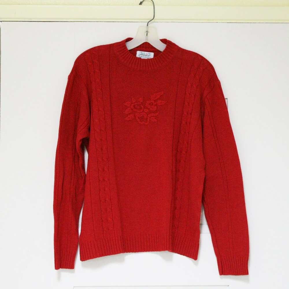 Women's Red Knitted Sweater